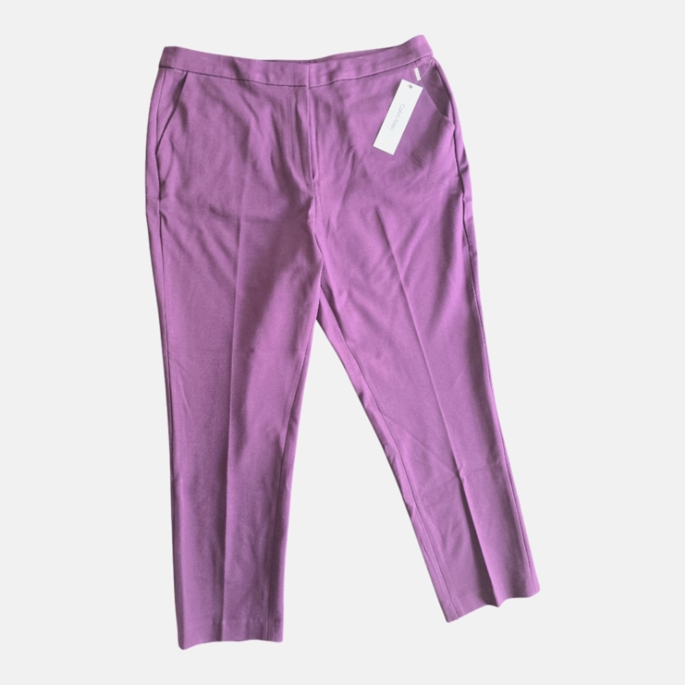 Calvin Klein New With Tag Women's Ponte Slim Pants‎ Burgundy Size 16